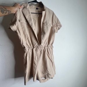 TAN COTTON ROMPER